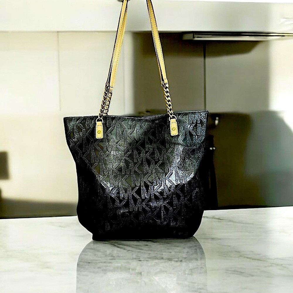 Michael Kors Signature Black Shoulder / Tote Bag EUC - Picture 3 of 4
